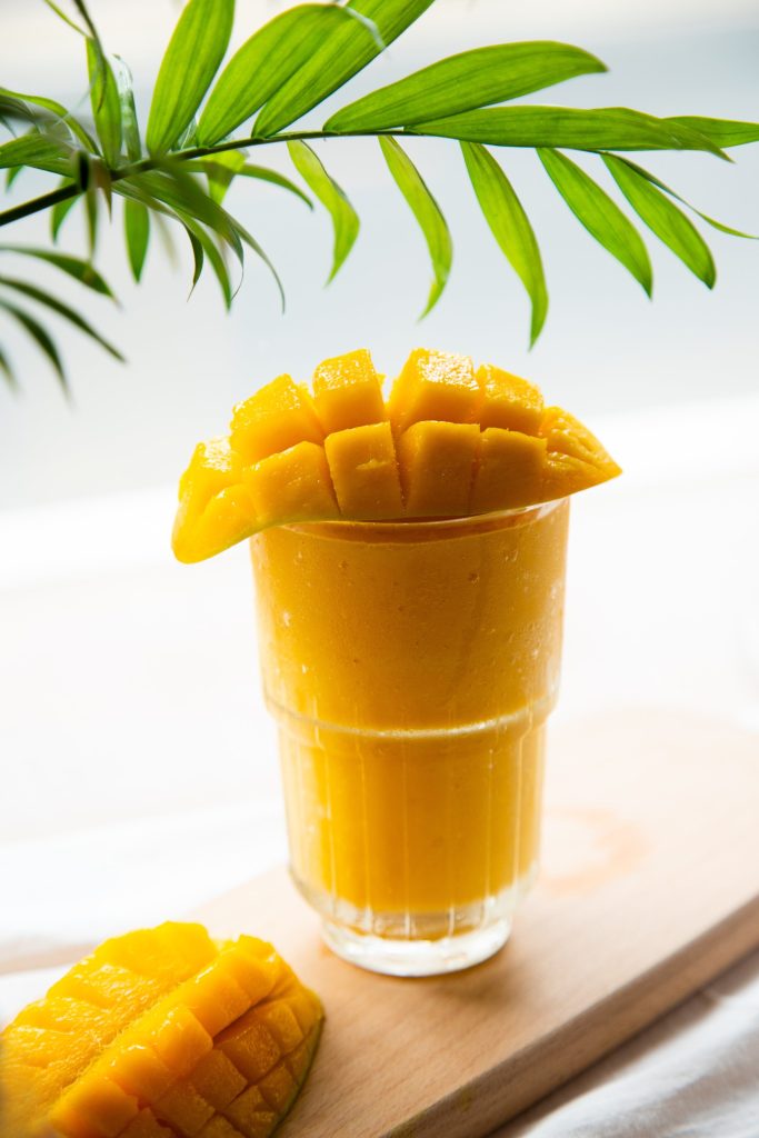A glass of Mango smoothie